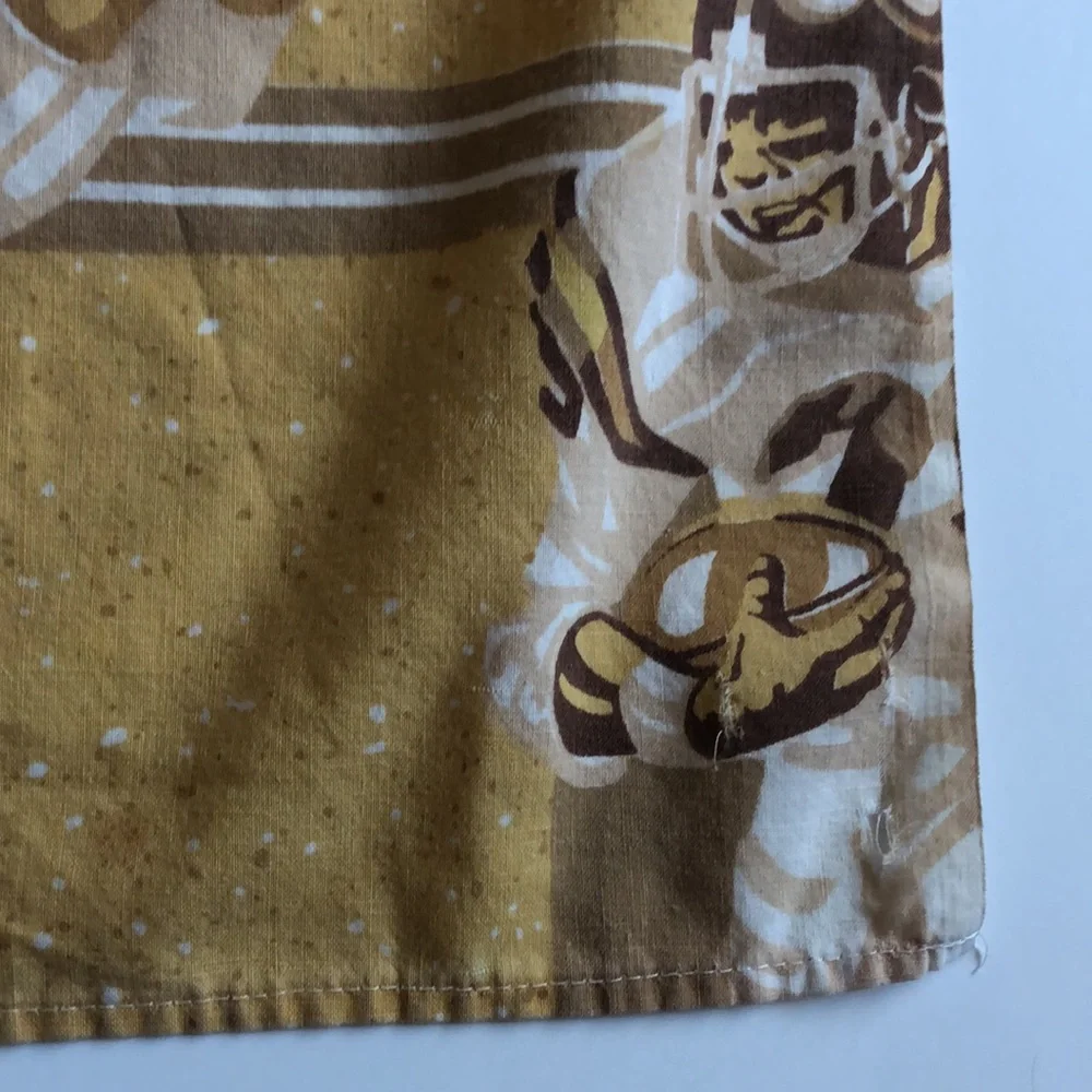 NFL Football VTG Brown Flat Sheet Vintage Football Bedding NFL 1980s NFL